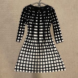 Tahari Black and White Evening Dress